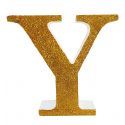 Letra "y" de porexpan 20 cm en color oro, para decorar bodas