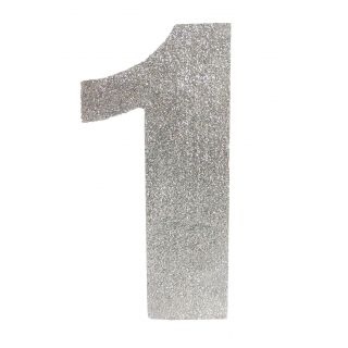 Numero "1" en corcho plata