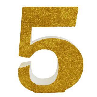 Numero "5" en corcho oro