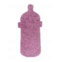 Biberón rosa de corcho, medidas 20x9x2 cm, ideal para eventos infantiles