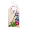 PACK: Surtido de gomas con boli en bolsa+ pegatina, tarjeta y lazo