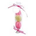 Jabones en forma de conchas con tarjeta rosa