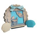 PACK: Caja azul de madera de bebe con 2 jabones