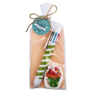 Boli multicolor verde con goma cake de borrar en bolsa y tarjeta