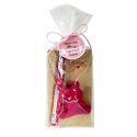 PACK: Broche con boli en bolsa, con tarjeta y pegatina