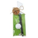 PACK: Llavero de golf con boli en bolsa con tarjeta y lazo