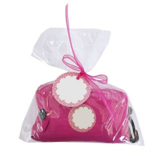 Bolsa rosa de compra con tarjeta