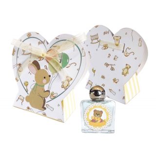 Colonia algodón en cajita corazón conejito