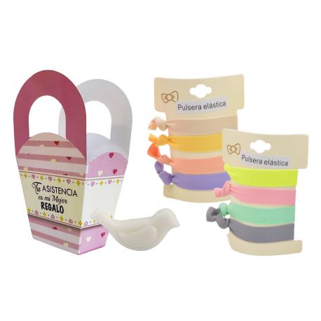 Pack de pulseras surt- en caja rosa con jabón