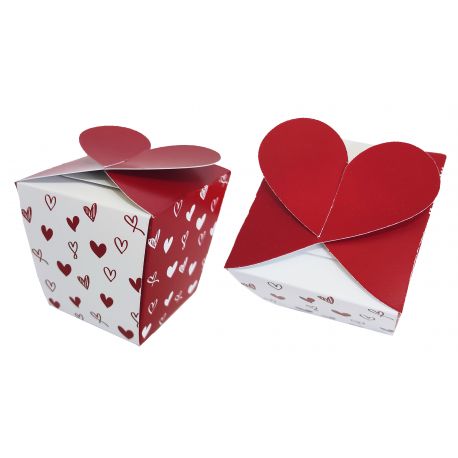 Pack 12 cajitas lengueta corazones 6x5x5