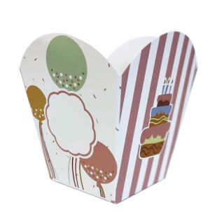 Pack 12 cajitas palomitas tarta genérica 6,5x7x4,5