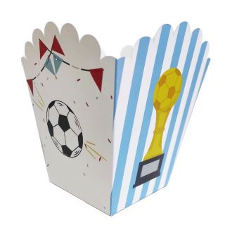 Pack de 6 und caja balon de futbol grande de palomitas 15x10cm