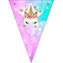 Guirnalda unicornio 15 ud- 21,5x15,5cm con cuerda de 2,5m incluida