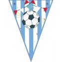 Guirnalda balon de futbol 15 ud- 21,5x15,5cm con cuerda de 2,5m incluida