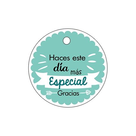 Pliego tarjeta redonda día especial verde 20 ud-