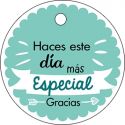 Pliego tarjeta redonda día especial verde 20 ud-