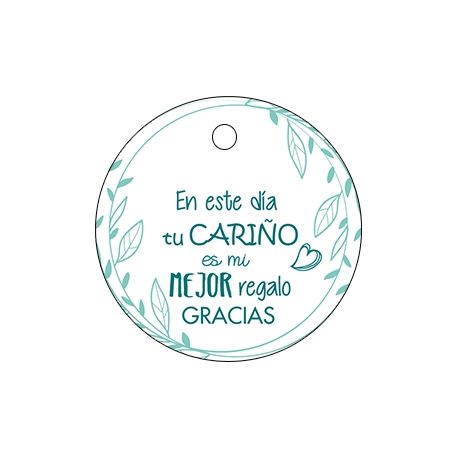 Pliego tarjeta redonda tu cariño verde 20 ud-