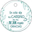Pliego tarjeta redonda tu cariño verde 20 ud-