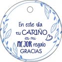 Pliego tarjeta redonda tu cariño azul 20 ud-