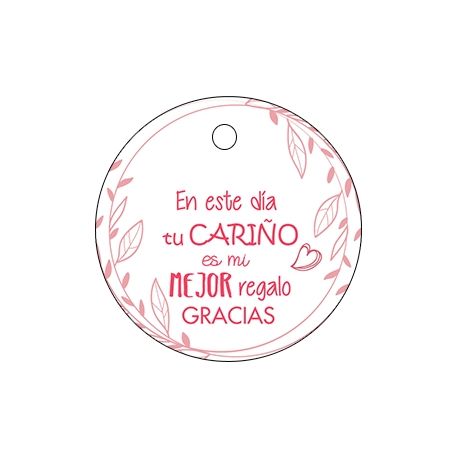 Pliego tarjeta redonda tu cariño rosa 20 ud-