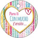 Pliego tarjeta redonda corazón 20 ud-