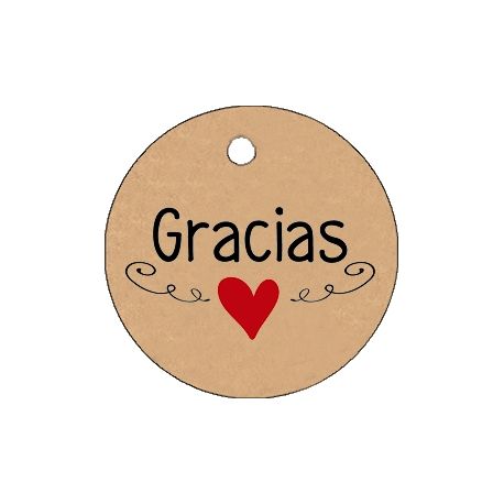 Pliego tarjeta kraft redonda 20 ud- corazón rojo