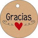 Pliego tarjeta kraft redonda 20 ud- corazón rojo