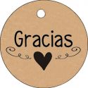 Pliego tarjeta kraft redonda 20 ud- corazón negro