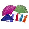 Abanico en bolsa de organza 6 colores surtidos