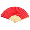 Abanico madera bambu rojo