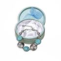 Pulsera piedras turquesa y plata