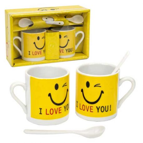Juego de tazas emoticonos