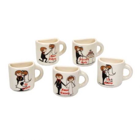 Imán taza novios