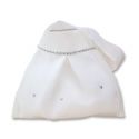 Bolso novia adornos plata blanco 