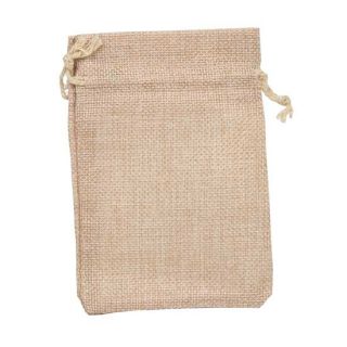 Bolsa de saco beige para detalles de boda
