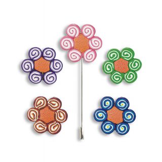 Alfiler pasta fimo margarita 5 colores