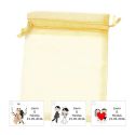 Bolsa de organza con tarjeta o pegatina para decorar detalles