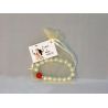 Pulseras de perlas + bolsa + tarjeta