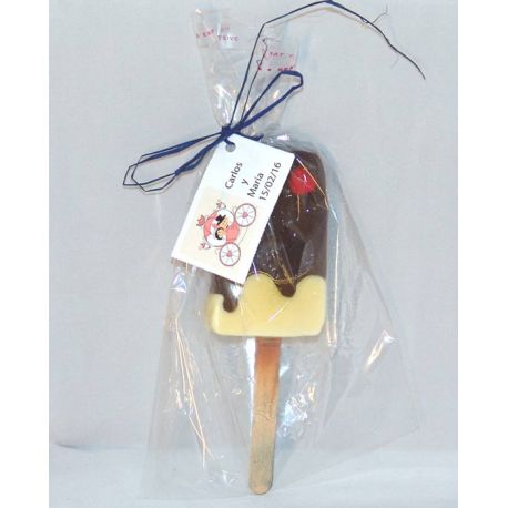 Jabon con forma helado en bolsa con tarjeta regalos boda
