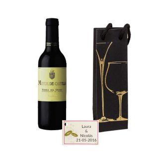 Vino en caja con una tarjeta perosnalizada regalo 375ml
