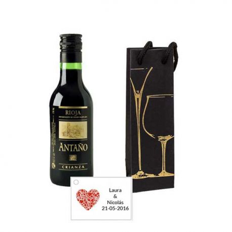 Vino Antaño de crianza en caja con tarjeta