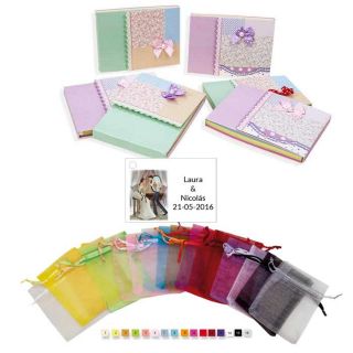 Lote libreta con bolsa y tarjeta personalizada