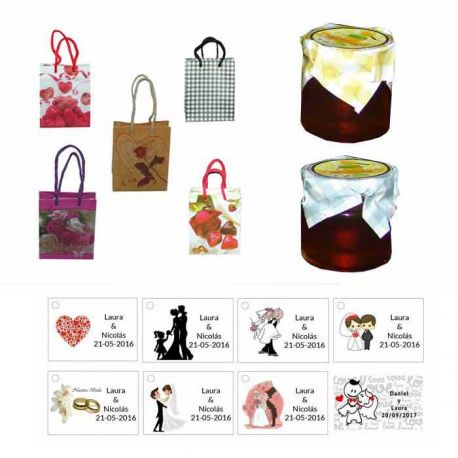 Miel con bolsa y tarjeta personalizada