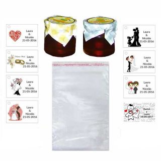 Miel bolsa celofán y tarjeta para regalar
