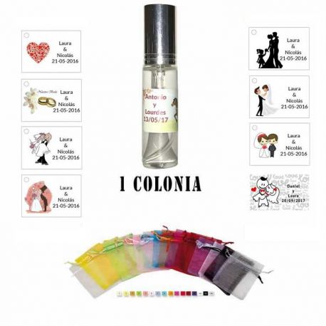 Colonia personalizada olor a rosas para regalos de boda
