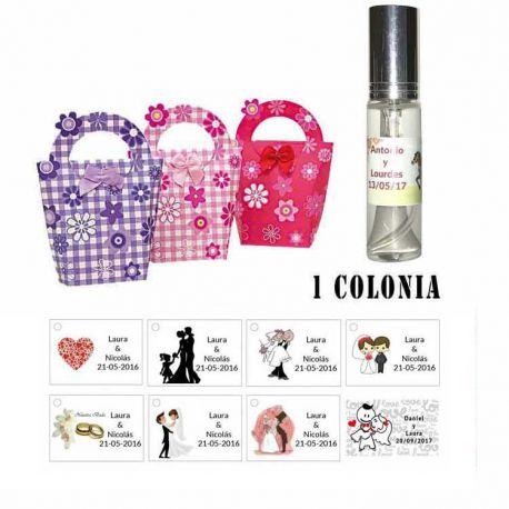Colonia personalizada olor a rosas para regalos de boda