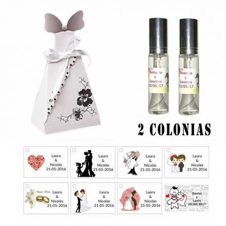 Colonias personalizadas para regalos de boda