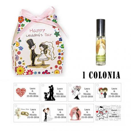 Colonia personalizada regalos para boda invitados