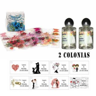 Colonias personalizadas para regalos boda