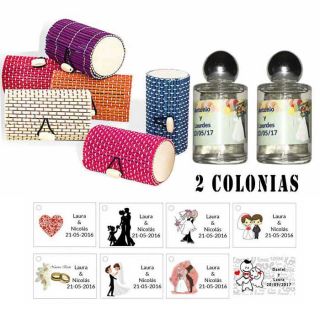 Colonias para invitados en caja mimbre